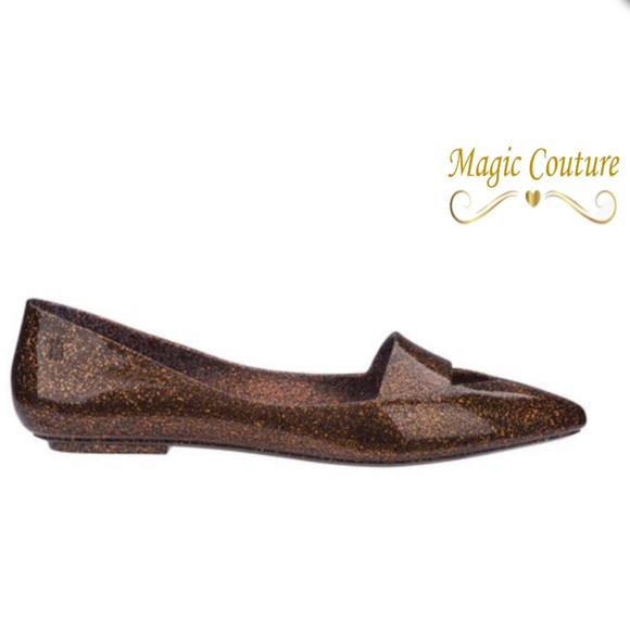 Melissa Glitter Brown Flats - Picture 4 of 10